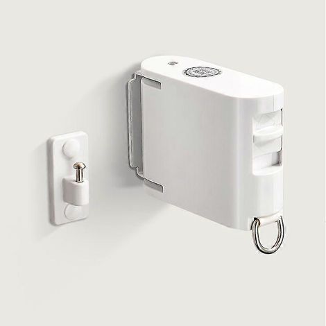 Étendoir à linge rétractable, 4,2 mètres, automatique, antidérapant, en TPU, fixation murale, séchage intérieur, blanc (1/5)