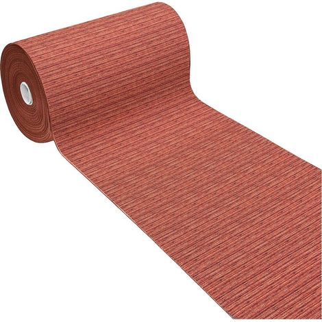 Tapis De Cuisine Coureur Antidérapant Absorbant Rayé Couleur Unie Orange - 54x240 Cm (1/4)