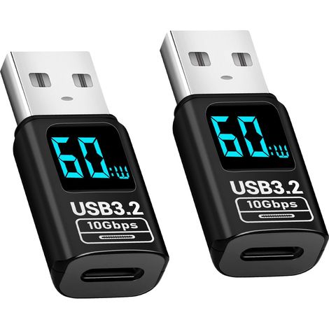 2er-Pack USB-B-auf-USB-C-Adapter (10 Gbit/s, USB 3.2 Gen 2), kompatibel mit Mobiltelefonen, Laptops, Tablets, USB-Sticks, Festplatten und Tastaturen (1/5)
