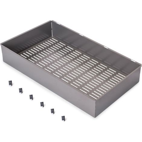 Emuca 7139752 Panier métallique pour armoires et dressings Quartz, 740 (M90), Acier, Titane