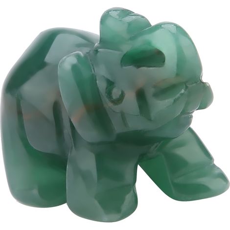Figurine d'Éléphant en Pierre Sculptée 1,5 Pouce, Décoration Zen Intérieur, Idée Cadeau Maison (07) (1/5)