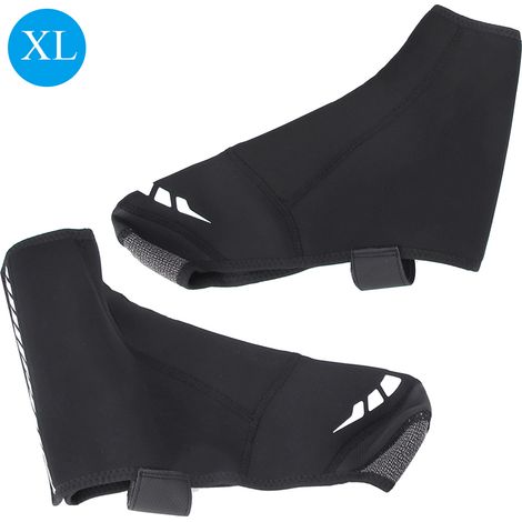Paire de protège-chaussures vélo imperméable anti-vent, housses pour VTT et cyclisme, taille XL noir (1/5)