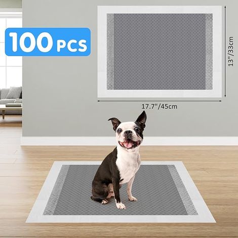 Dog Bed Pads, 33 x 45 cm Disposable with Charcoal Layers Puppy Training Mat, Absorbent Hygienic Mat, Leak-Proof and Drying (1/4)