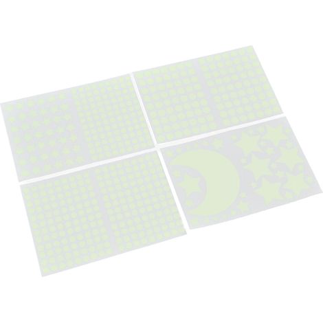 Lot lumineux stickers muraux phosphorescents nuit - Décor chambre enfant 4 planches adhésives (1/5)