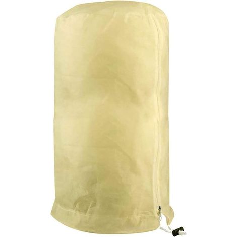 Couverture Chaude pour d'hiver Non Tissé Anti-Gel pour Végétation Extérieure Anti-Gel avec Fermeture éclair Et Cordon De Serrage,Beige,80×100cm (1/5)