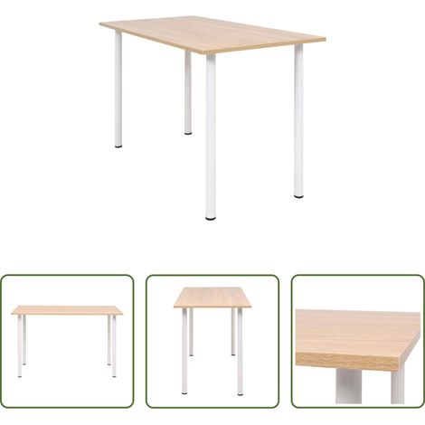 Holz Esstisch - Esstisch 120×60×73 cm Eichenbraun und Weiß (1/5)