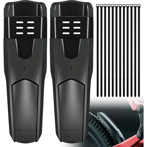 Garde-Boue VTT Avant et Arrière Amovibles Protections de Vélo Universelles Ajustables Lot de 2 avec Attaches Câbles Noir (1/5)