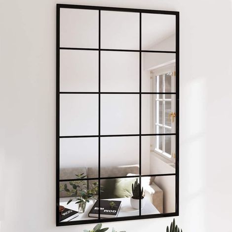 Miroir mural noir 100x60 cm métal (1/5)