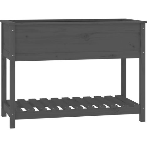 Maison Exclusive - Fioriera con Mensola Grigia 111,5x54x81 cm Legno Massello Pino
