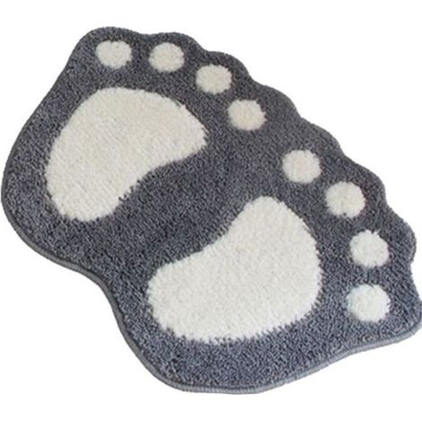 H Cadeau Tapis de Salle de Bain Baignoire Anti-derapant Pour Douche Microfibre Pied Sobre Taille 40X 60cm Gris