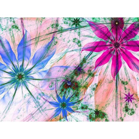 Flower silhouettes, photo murale intissée, 360x270 cm, 4 parts (1/3)