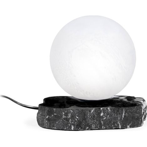 Lampe de table en marbre noir et verre blanc - Noir et blanc (1/5)
