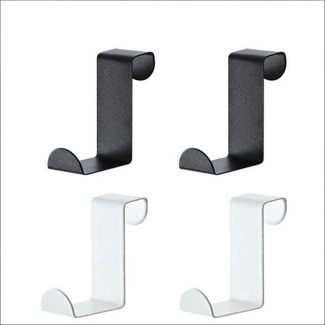 4 Pièces Crochets Porte en Acier Inoxydable, Crochet Torchon Cuisine, Patere Porte, Crochets Torchons et Manteaux Réversibles pour Porte 2 cm ou 4 cm, Rangement Cuisine Salle de Bain Bureau (1/5)