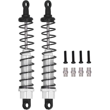 2 Amortisseurs en Alliage d'Aluminium 97mm pour Voiture RC TRAXXAS SLASH 2WD - Pièces de Suspension Argent (1/5)