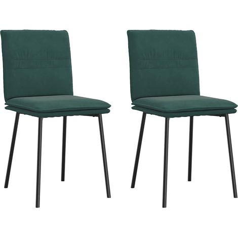 vidaXL Sedie da Pranzo 2 pz Verde Scuro in Velluto (1/5)