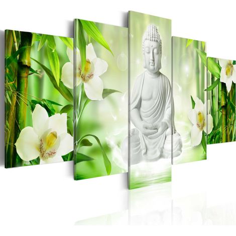 Tableau Imprimé "Buddha & Jasmine" 100 x 200 cm (1/2)