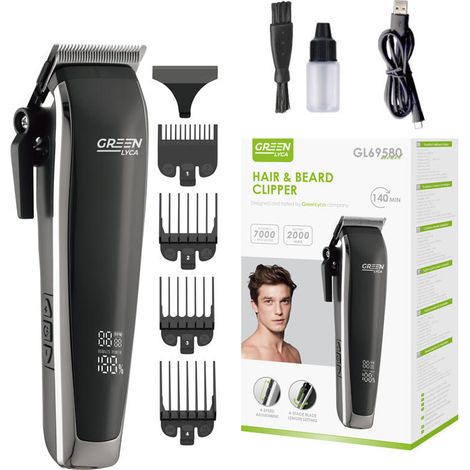 Tondeuse à cheveux GREEN LYCA GL69580 avec 140 min d'autonomie et utilisation mixte