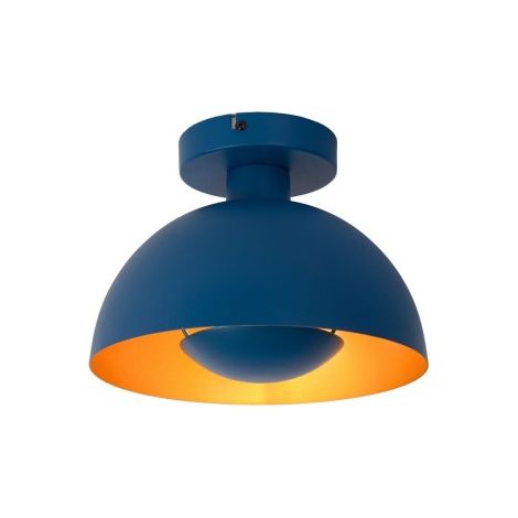 Plafoniera semicircolare blu oro Siemon Lucide E27