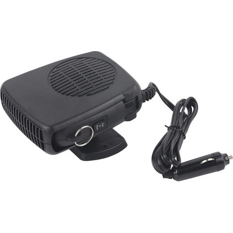 Portable car heater, 360° rotating defroster, with cigarette lighter plug, 24V, 200W, black.