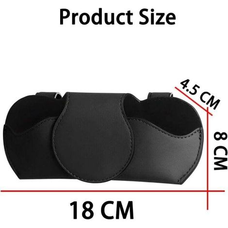 Portaocchiali da aletta parasole per auto, custodia per occhiali da auto in pelle PU, supporto magnetico per occhiali da auto, accessorio universale per interni auto, per auto (nero) (1/4)