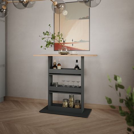 Tavolo da bar Repose, Quercia dorata/antracite, 110 x 55 cm, Vicco