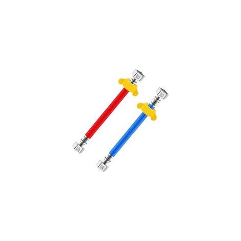 2 Pièces Tuyaux D'entrée Flexibles en Acier Inoxydable 304, G1/2" Connecteurs de tuyau pour Chauffe-Eau Eau Chaude et Froide, 20CM (1/5)
