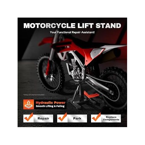 Cric de moto 400 kg Professionnel Hydraulique Élévateur de moto Support de moto Cric Support de montage Support de levage pour motocross Cric pliant Élévateur universel pour la plupart des (1/5)