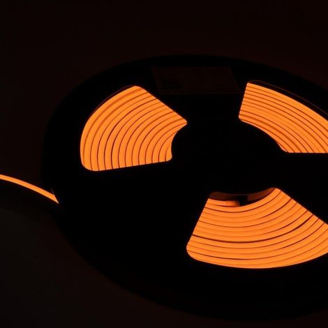 24V Bobina Striscia LED Neon Flex Giallo Yellow 10 Metri IP65 10W/M Tagliabile