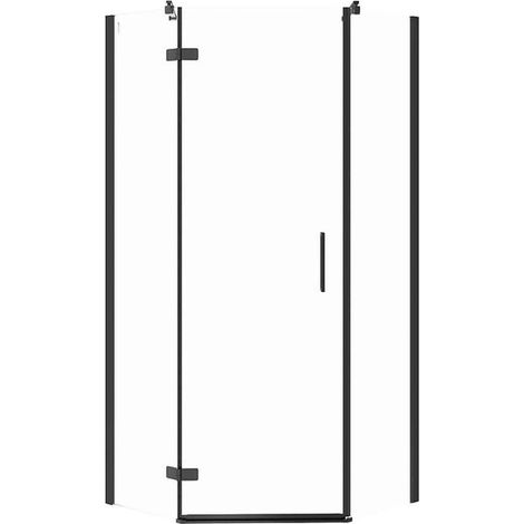 Cersanit Jota - Cabina de ducha 90x90 cm, izquierda, cristal negro/cristal transparente S160-016 (1/2)