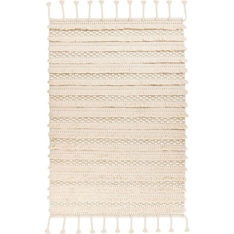 Tapis Bohème Tissé Fait à la Main "Bohist" Naturel 80 x 150 cm