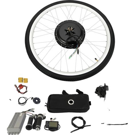 Kit de conversion de vélo électrique, moteur de 1000W, installation de la roue arrière, noir (1/2)