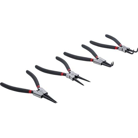Bgs Technic – Jeu de 4 pinces à circlips 175mm – 2 droites et 2 coudées – Pour circlips internes et externes – Ouverture maxi 35mm