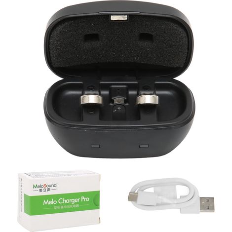 Lot de 2 piles bouton A675 rechargeables USB avec boîtier de charge pour appareils auditifs (1/5)