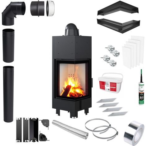 Kamineinsatz KRATKI MBN Links 10kW Ø200 Ecodesign Einbauset (1/5)