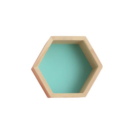 Étagère murale en bois massif présentoir étagère, forme de hexagonale en nid d'abeille(petite, verte) (1/5)