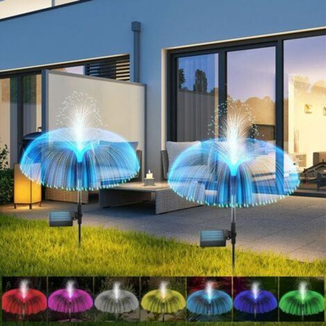2er-Set Solar-Gartenleuchten im Quallen-Design, mit farbwechselnden LEDs, wasserdicht und solarbetrieben (1/4)