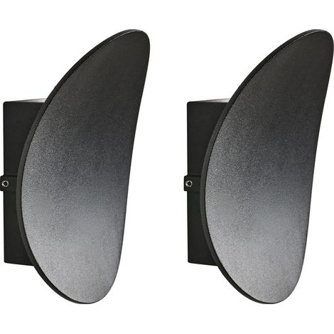 Set di 2 applique da esterno a LED rotonde per illuminazione d'accento, IP54, alluminio nero Meuss (1/5)