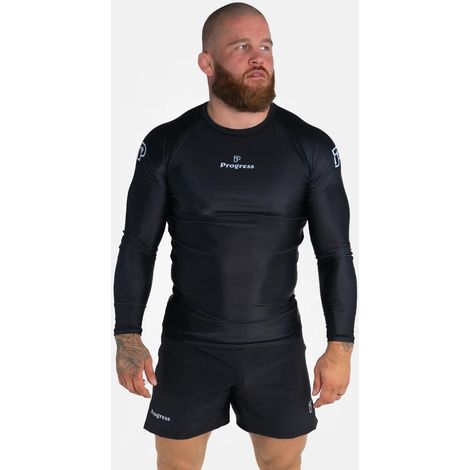 Progress Herren Rashguard Langarmshirt Academy Schwarz Größe L