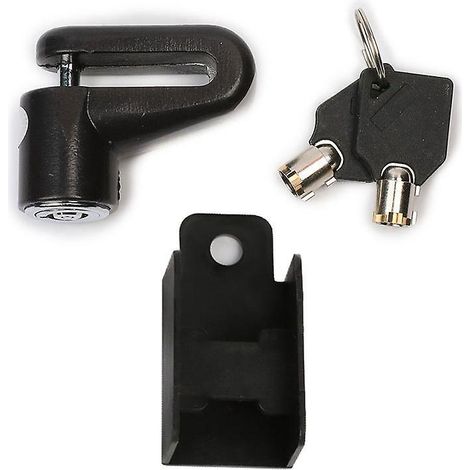 serrure Disque, 1 Pice Noire Serrure De Moto Disque, Serrure De Frein Disque Tanche, Cadenas Avec 2 Cls Et Une Pochette De Transport Pour La Sc (1/5)