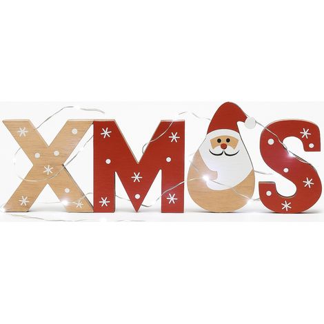 Décoration de Noël en bois avec inscription LED, 21,5 cm (1/5)