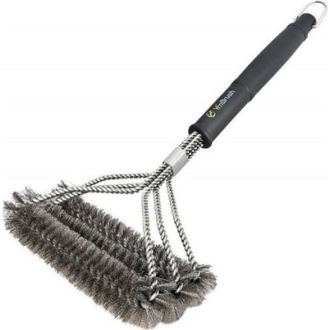 Brosse pour Barbecue - - 18 pouces - Acier inoxydable 201 - Résistante aux températures élevées - 3 têtes (1/5)