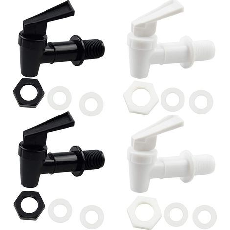 Robinet, Plastique, 3/4 Pouces, Polypropylène, Noir Blanc, Pour Tonneau, Jus (1/5)