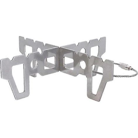 Support croisé pour réchaud de camping extérieur mini, support à alcool pliable, grille de cuisson légère pour randonnée et survie. (1/4)