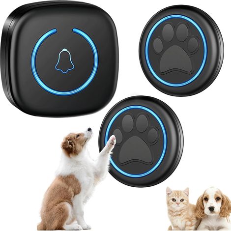 Dog Door Bell for Potty Training, Smart Wireless Doggie Doorbell to Go Outside, Over 1000 Feet Long Range with IP65 Waterproof Super-Light Touch Button, 60 Melodies & Adjustable Volume , 2 Button