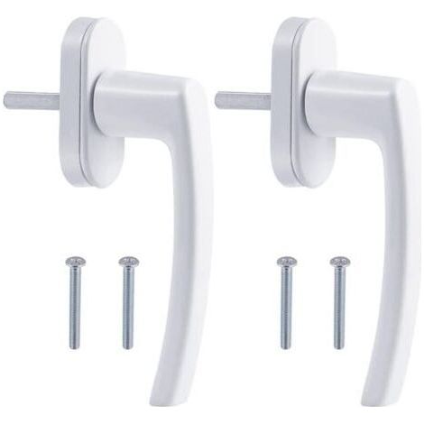 Set of 2 Aluminum Window Handles - Practical Handles, Modern Design, Easy Installation, White Color (1/5)