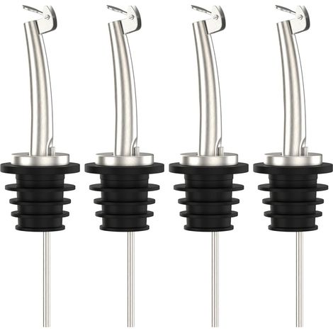 Bec Verseur - Acier Inoxydable TPE - Pour Bouteilles d'Huile de Vinaigre et de Vin - Lot de 4 (1/5)