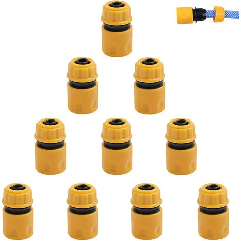 10 Pcs Connecteur de Tuyau, Connecteur de Tuyau D'arrosage, Connecteurs Rapides pour Tuyau, Raccord Rapide pour Tuyau D'arrosage, pour Raccords de Tuyauterie et Outils de Jardin (1/5)