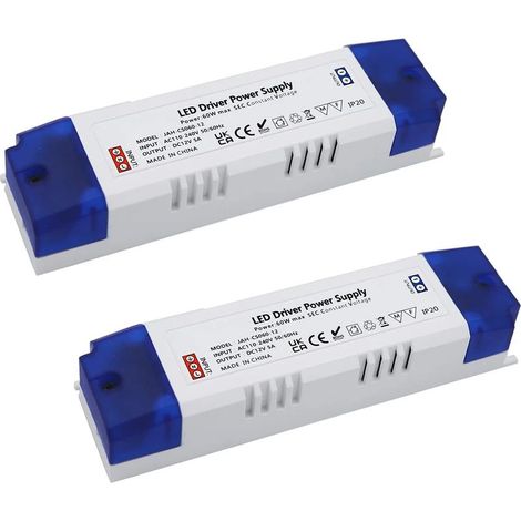 Alimentation LED 5A 60W, Transformateur LED 60W LED Driver DC 12V 5A, Alimentation à commutation régulé CC AC universelle 2pc (1/4)