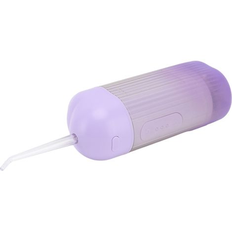 Elektrische Munddusche mit 3 Hochfrequenz-Pulsmodi, wasserdicht (IPX7), tragbar, lila Zahnreiniger (1/5)