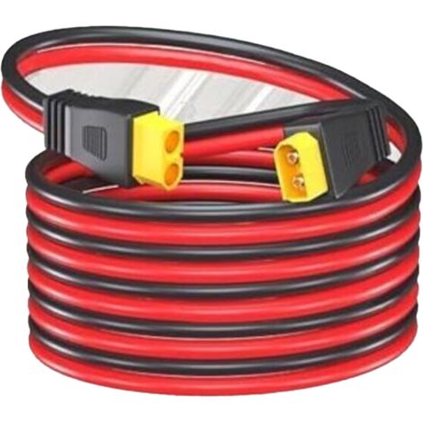 XT60-Verlängerungskabel mit Stecker: 12AWG XT60-Verlängerungskabel (Stecker auf Buchse), kompatibel mit Solarmodulen, RC-Batterien und Solargeneratoren (3 Meter) (1/5)